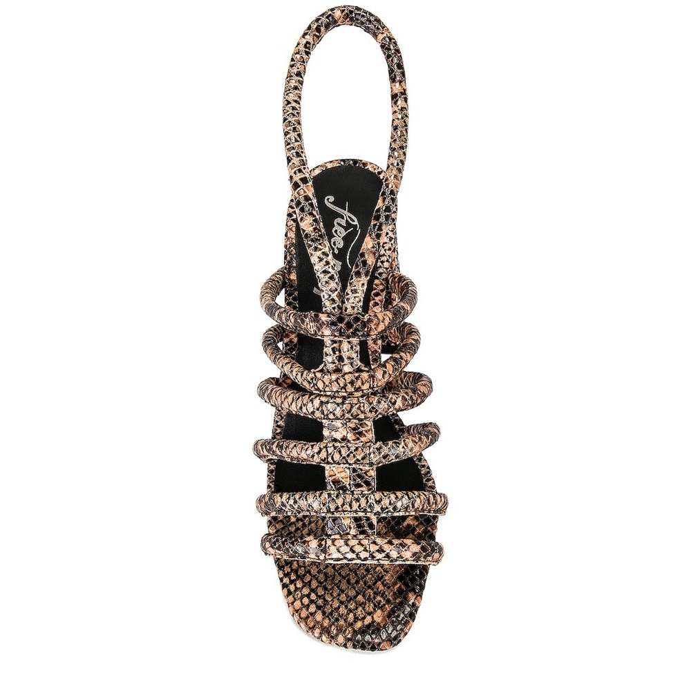 NEW Free People Colette Cinched Block Heel Strappy Snake Print Sandals size 39 - Picture 9 of 11